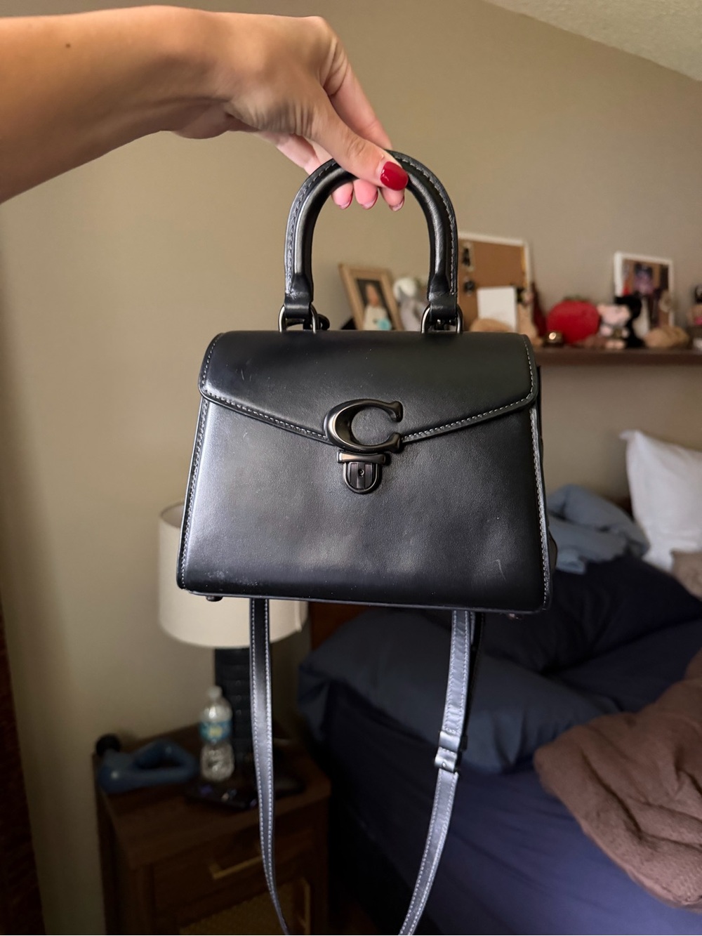 Coach Sammy Black Leather Top-Handle Bag